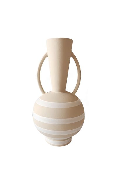 Minteks Maude Vazo - White/Beige Fabric