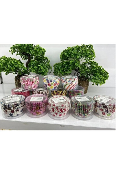 Acarlar Ticaret 100 Adet Muffin Cupcake Kağıdı, Renkli Kağıt Muffin Kek Kalıb...
