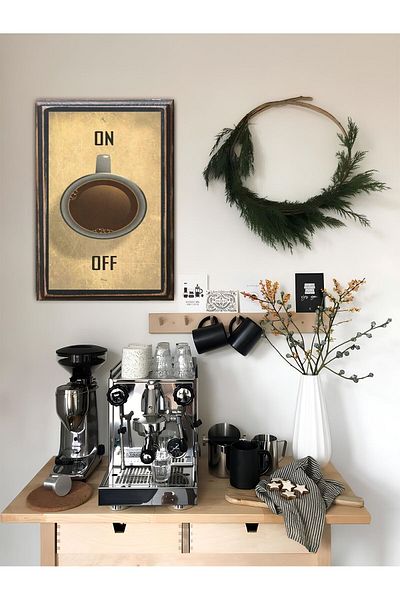 icase Κουζίνα Coffee Corner μενού καφέ Γραπτό φλιτζάνι κούπα Decor Concept Ζωγραφική MDF Εκτύπωση