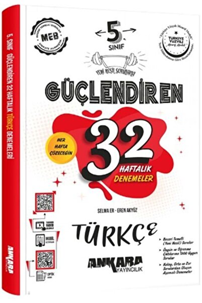 Ankara Yayıncılık 5. Sınıf Türkçe Güçlendiren 32 Haftalık Denemeleri