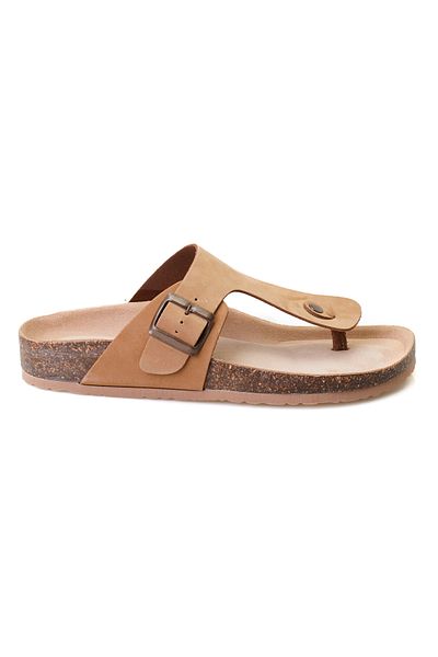 Desa Karen Brown Men's Flip Flops Nubuck Leather Slippers