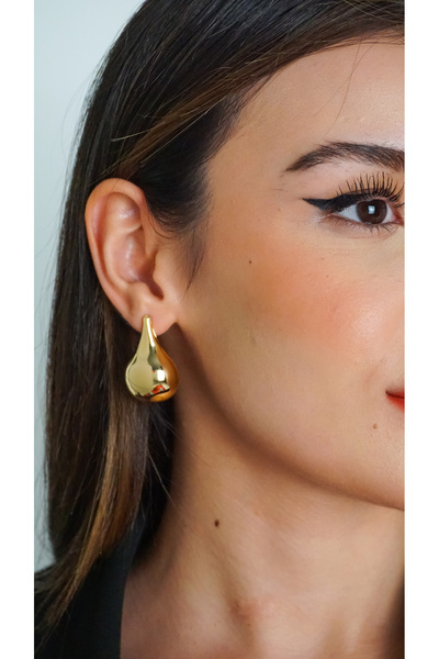 TRENDTAKI Gözyaşı Damlası Küpe Gold Kaplama Oo28