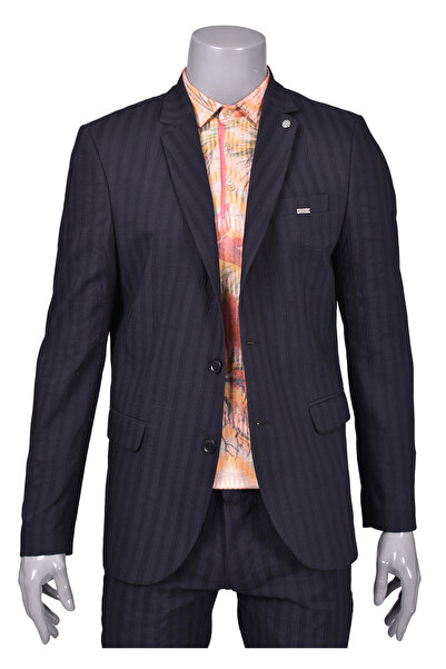 Mondo Çizgili Klasik Siyah Ceket