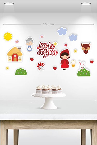 neşeli günlerim Πανό πολλαπλών τεμαχίων με θέμα Κοκκινοσκουφίτσα *χοντρό χαρτ...