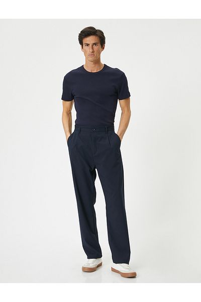 Koton T-shirt με υφή Slim Fit Basic - Κοντό μανίκι