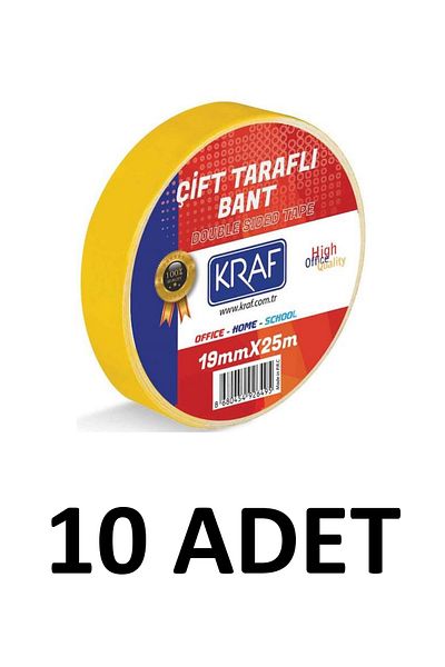 KRAF 10 Pieces 19 mm X 25 Meter Double Sided Tape