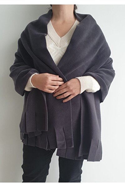 GÜN&AY TEKSTİL Smoked Winter Fleece Shawl-shoulder Shawl