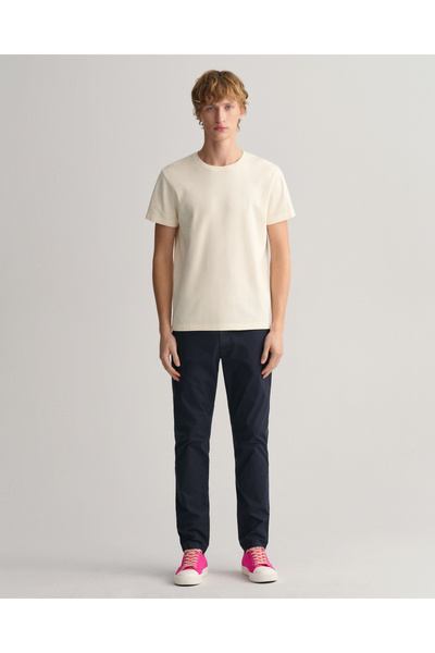 Gant Erkek Lacivert Slim Fit Hallden Pantolon