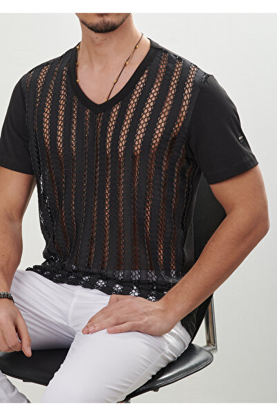 Mondo Transparan V Yaka T-Shirt