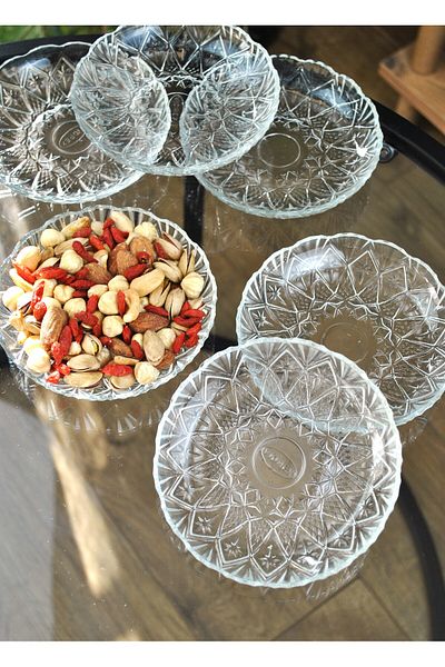 Qualitev 12 cm 6-Piece Glass Crystal Mini Model Breakfast Snack Bowl - Solita