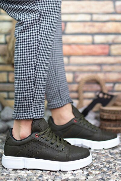 Riccon Khaki White Men's Sneakers 0012Y10