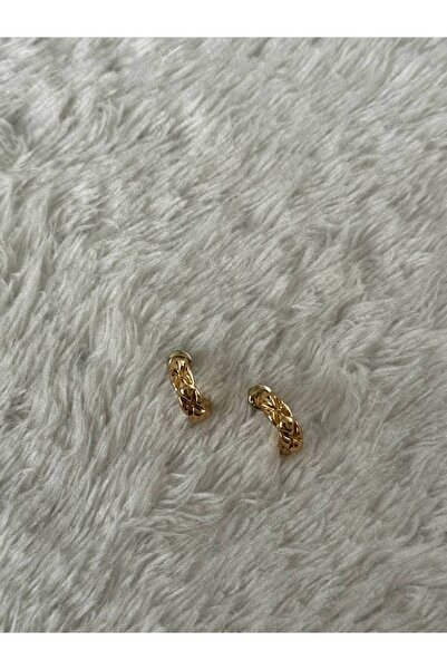 Fasion Jewelry KARSEL STORE Minimalist Burgulu Motifli Küçük Boy Gold Kadın Küpe