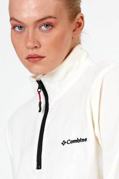 MAXIMILLIAN Ecru Women &Apos; S Fleece - Half Zipper, Bato Collar Outdoor - Ekru