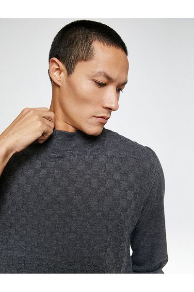 Koton Grauer Herrenpullover 3WAM70147HT