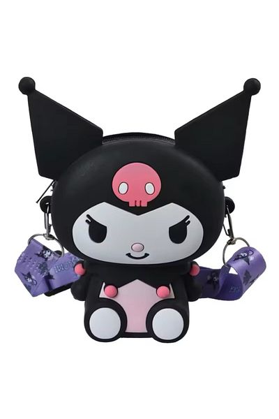 synshop Geantă din silicon cu model Sanrio Kawaii Kuromi și Hello Kitty - Portofel pentru femei și fete adolescente