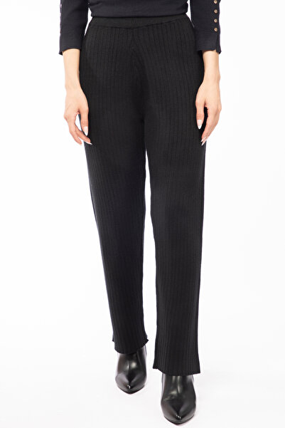 RİNA Basic Knitwear Pant Black