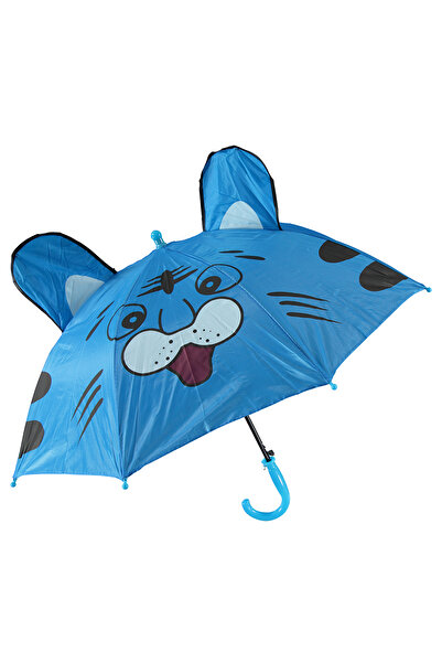 BEYAZ Rain Walker Kedi Şemsiye Mavi