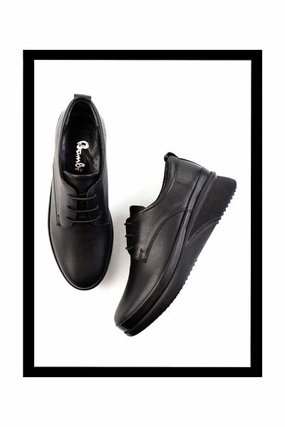 Bambi Μαύρα Δερμάτινα Γυναικεία Casual Παπούτσια K01628019503