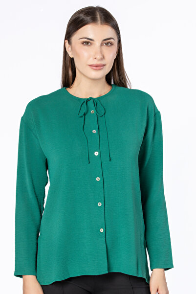 RİNA Back To Work Core Blouse Green