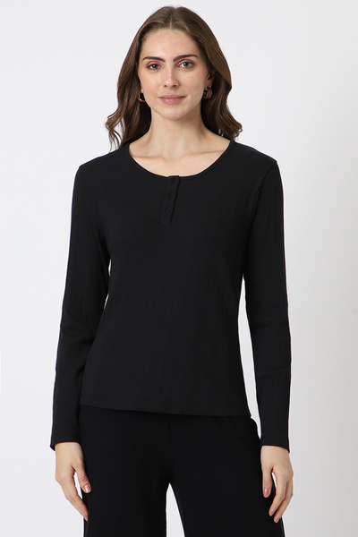 RİNA قميص أساسي باللون الأسود