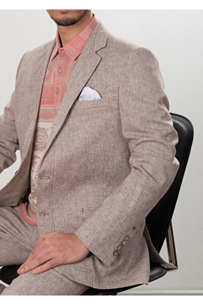 Mondo Keten Karışımı Punto Bej Ceket