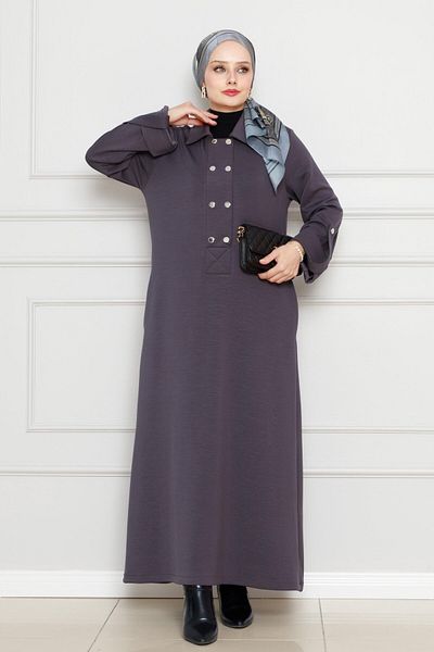 Sevitli Rochie gri cu velcro