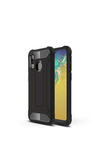 kilifone غلاف هاتف Galaxy A20E - غطاء عسكري مزدوج الطبقات مدرع من الصدمات - أسود