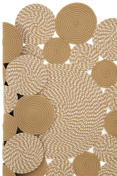 Cool Halı Luke 432 Kahve Beyaz Yuvarlak Halı Dekoratif Antre Hol Halısı Hasır Balkon Halısı Banyo Halısı