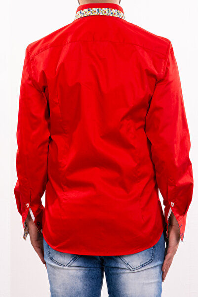 Mondo Kırmızı Manşet Detaylı Gömlek