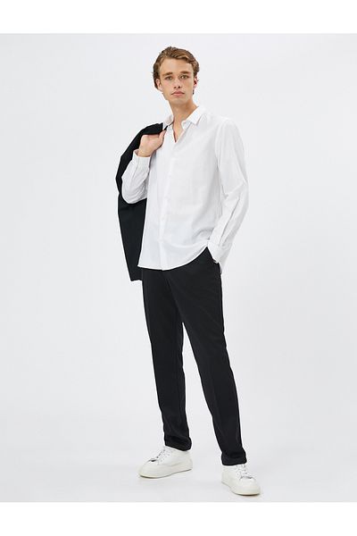 Koton Pantaloni clasici Slim Fit, cu nasturi, cu buzunar