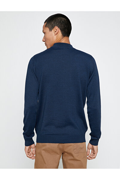 Koton Egyszerű kötöttáru, fél garbós, hosszú ujjú, geometrikus mintás pulóver