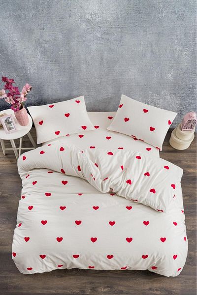 Roi Single Isabella Patterned Duvet Cover Set with Elastic Sheets and 1 Pillowcase