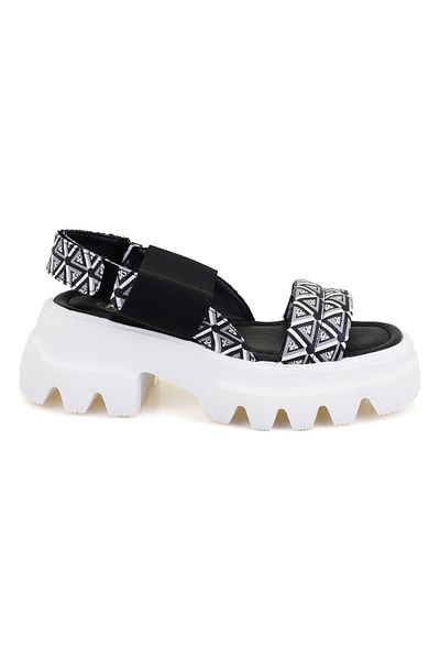 Desa Sandale cu toc cu pană cu model monogramă neagră de damă