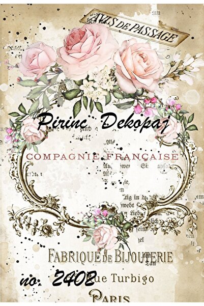 LİNEART ورق ديكوباج نحاسي Lineart رقم: L2402 - 29x42 سم