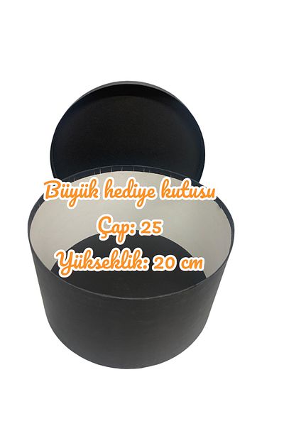 PAZARAKOŞ Gift Box Flower Box Large Size Round Box Diameter: 25 cm Height: 20 cm