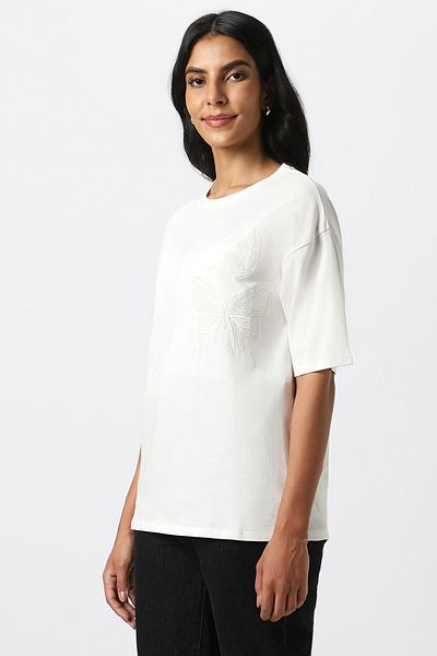 RİNA Table Top02 Short Sleeve T-shirt Off White