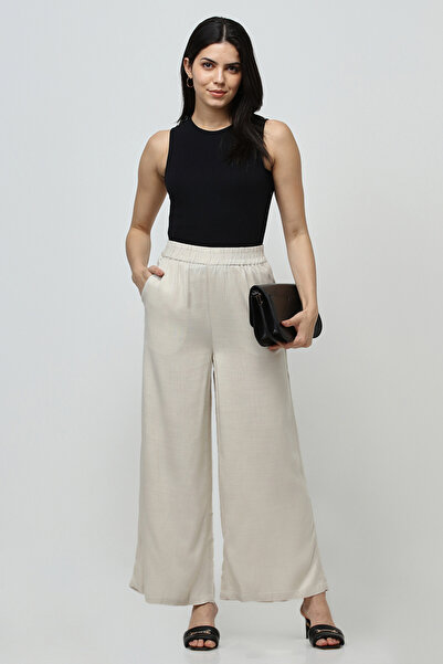 RİNA Basic Casual Pant Beige