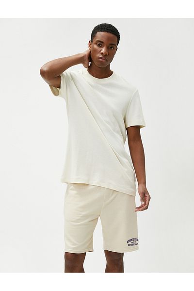 Koton College Shorts Lace Waist Pocket Detailed Printed