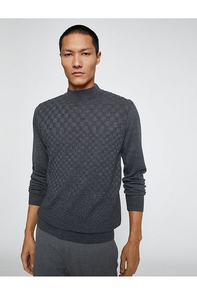 Koton Grauer Herrenpullover 3WAM70147HT