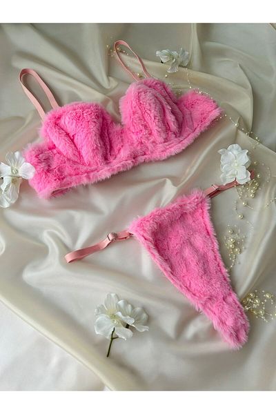 DESİLE Σετ σουτιέν Puffy Model Pink Underwire βελούδινο