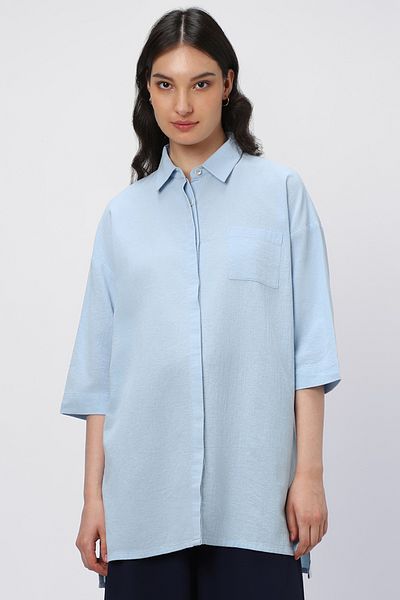 RİNA Basic Shirt Sky Blue