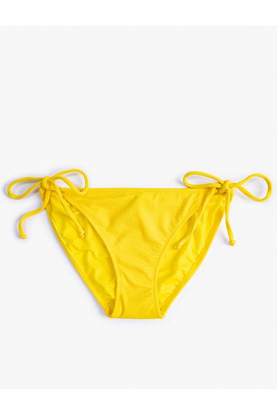 Koton Basic-Bikinihose mit Struktur, normaler Taille und seitlichem Bindedetail