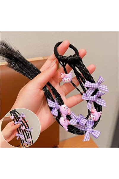 synshop Sanrio 1buc Kuromi Cosplay Figura împletitură de păr Postij Perucă El...