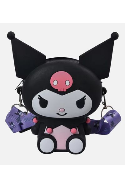 synshop Geantă din silicon cu model Sanrio Kawaii Kuromi și Hello Kitty - Portofel pentru femei și fete adolescente