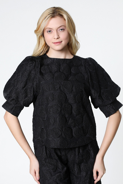 RİNA Paper & Ink Blouse Black