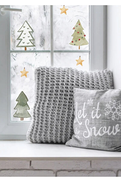 WALLHUMAN Новорічний набір наклейок «Маленька ялинка» для дитячої кімнати