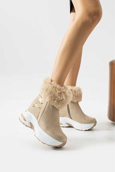 LEYDİ SHOES ΜΠΟΤΕΣ JENA ΚΡΥΦΟ ΤΑΚΟΥΝΑ NUD SUEDE