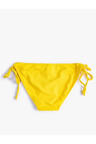 Koton Basic-Bikinihose mit Struktur, normaler Taille und seitlichem Bindedetail