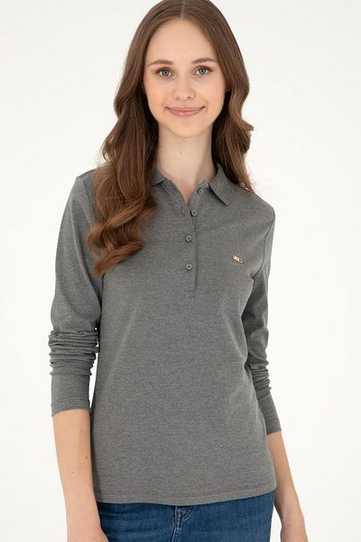 U.S. Polo Assn. Hanorac de damă de bază cu gât polo 95% bumbac