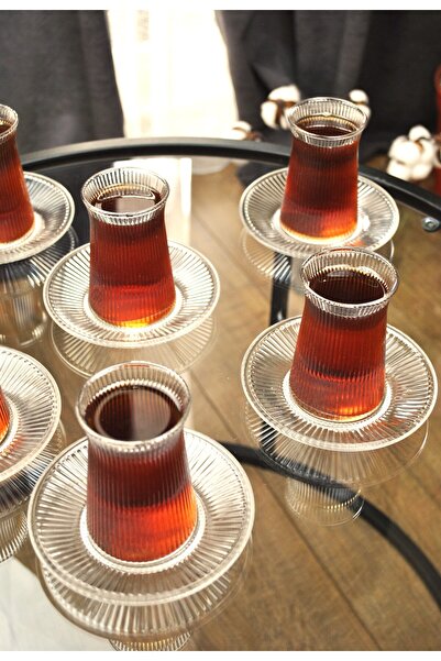 Qualitev طقم شاي ميلانو مكون من 12 قطعة - كوب شاي يتسع لـ 6 أشخاص